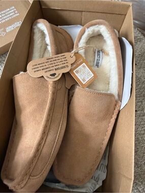 Project Cloud Men's Tan Suede Slip-On Slippers